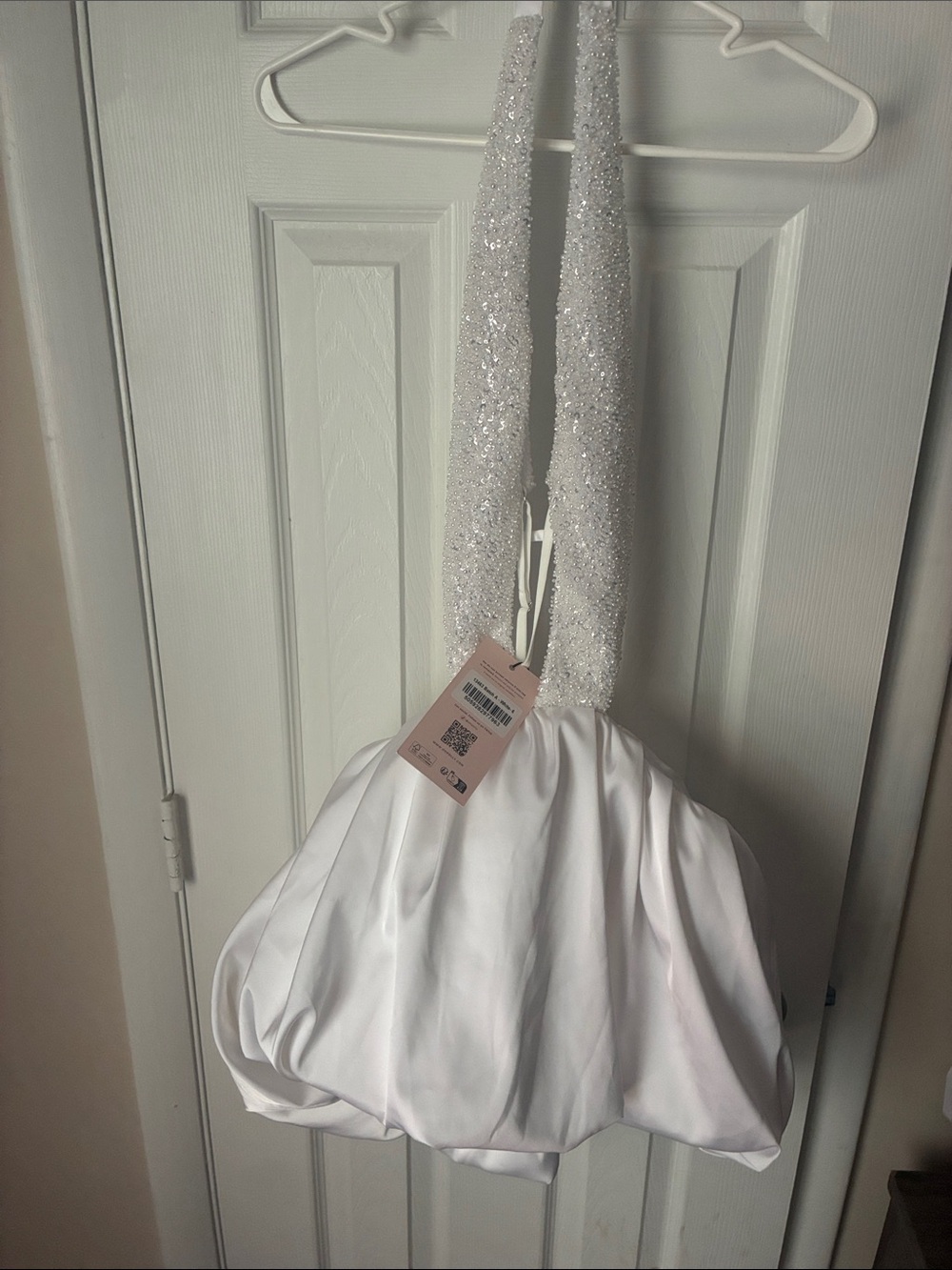 White Satin Dress Sparkle